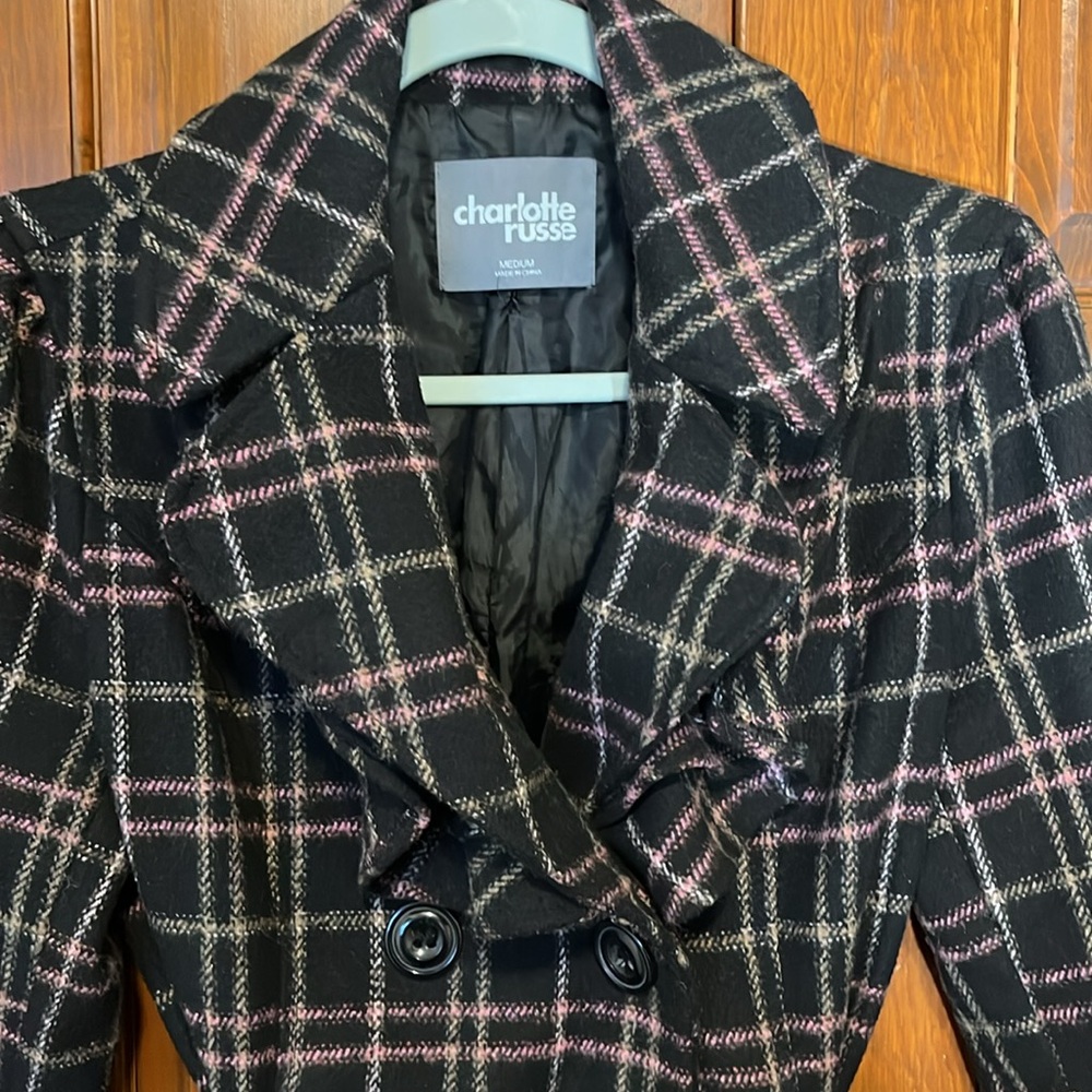 Charlotte Russe Plaid Coat Size Medium